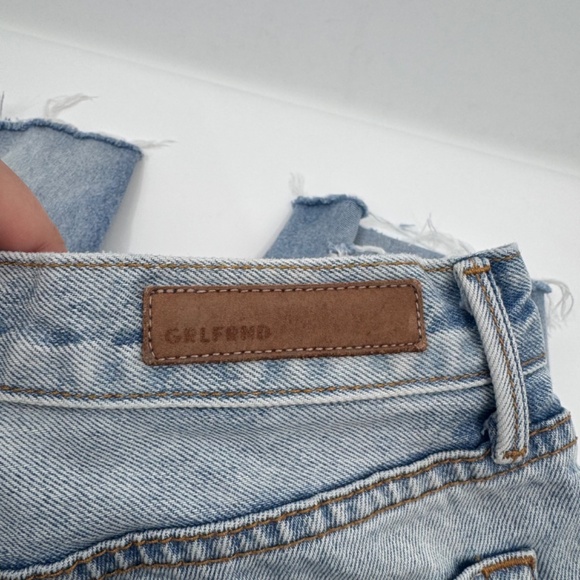 GRLFRND Jean Shorts Women 29 Blue Beverly Distressed Button Fly Light Wash Denim - Picture 5 of 14